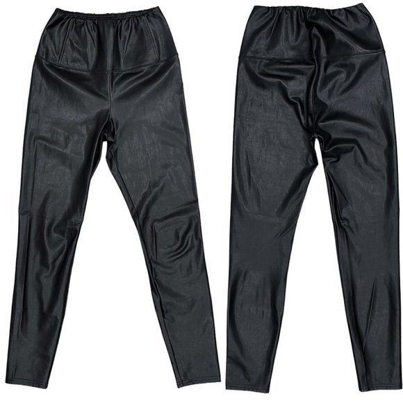 Aritzia Wilfred Free Daria Pant High-Waisted Vegan Leather Leggings in Black - Picture 2 of 15